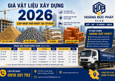 GIÁ VẬT LIỆU XÂY DỰNG 2026 TẠI TP.HCM